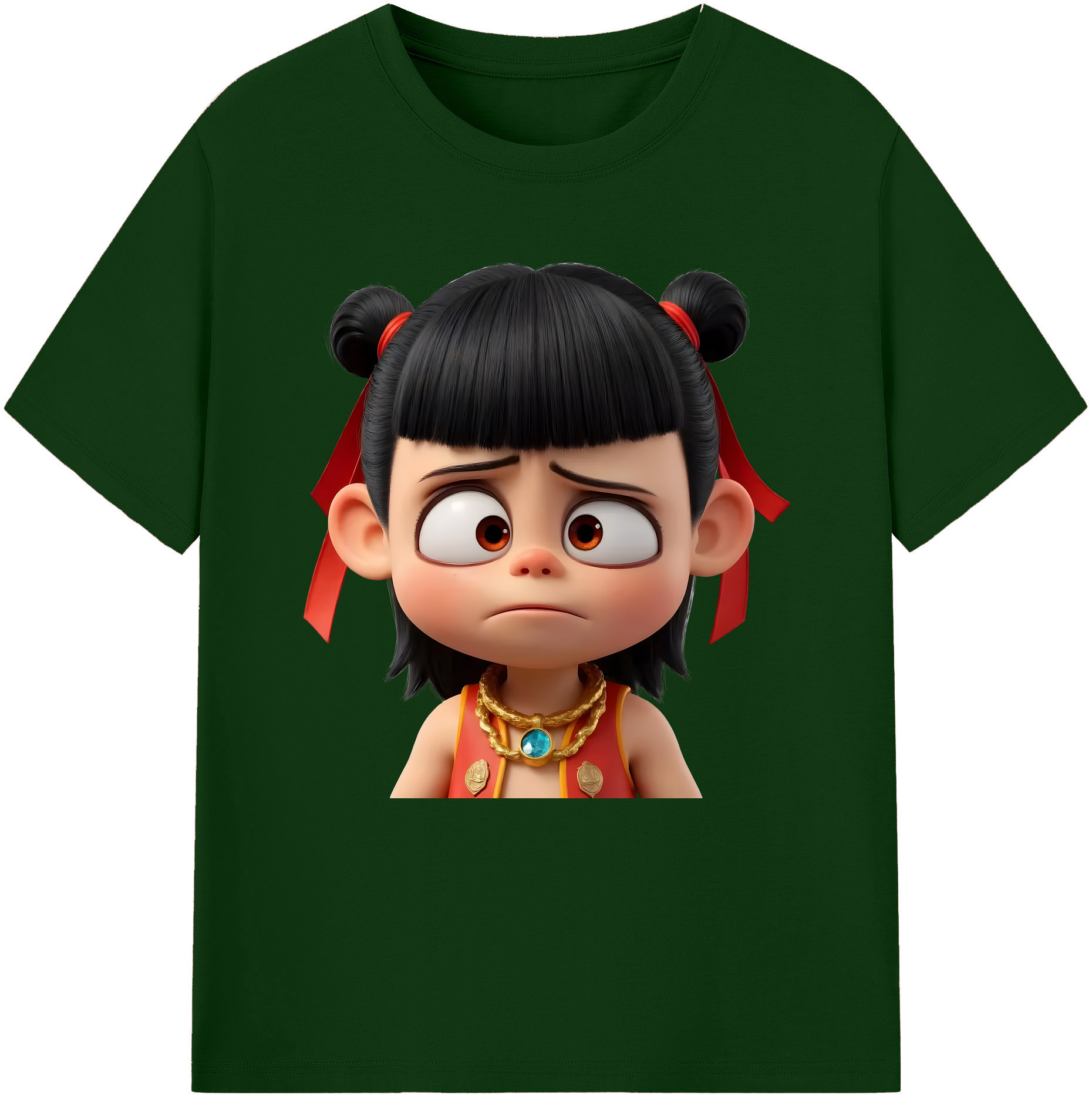 （画像用） Ne Zha 2 ナタ 魔童の大暴れ 綿100％半袖Tシャツ（フロントプリント）